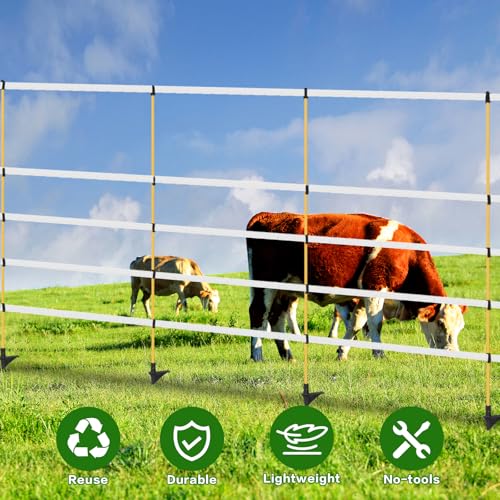 50Pcs 48in Fiberglass Step-in Electric Fence Posts