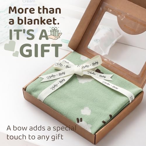 Luxe Merino Wool Cotton Baby Blanket Ultra-Soft, Temperature-Regulating Swaddle Blanket for Newborns, Receiving Blanket, and Nursery Throw 29.5" x 37.4", Machine Washable - color: Pastel Green