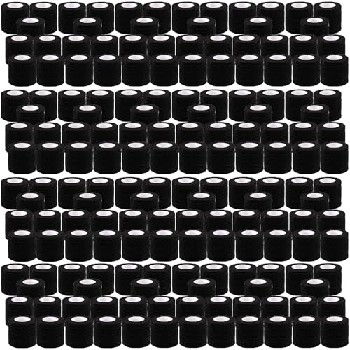BQTQ 168 Rolls Elastic Adhesive Tape 2 Inch Self Adherent Bandages(Black) - color: Black, size: 2 Inch
