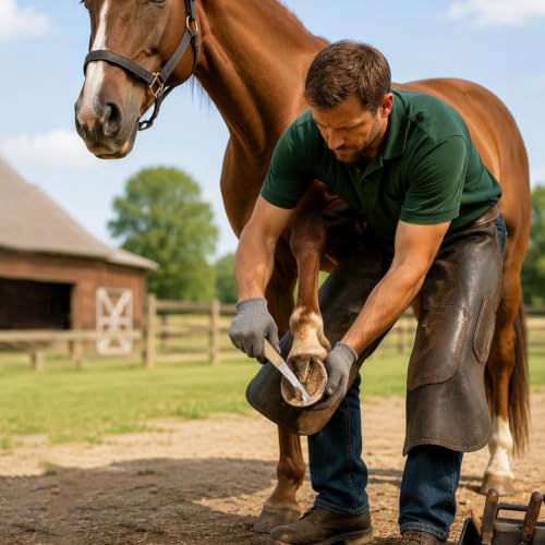 Hoof Knife Double Edge with Wooden Ergonomic Handle Hoof Trimmer Farrier Tool for Horses, Cows & Farm Livestock