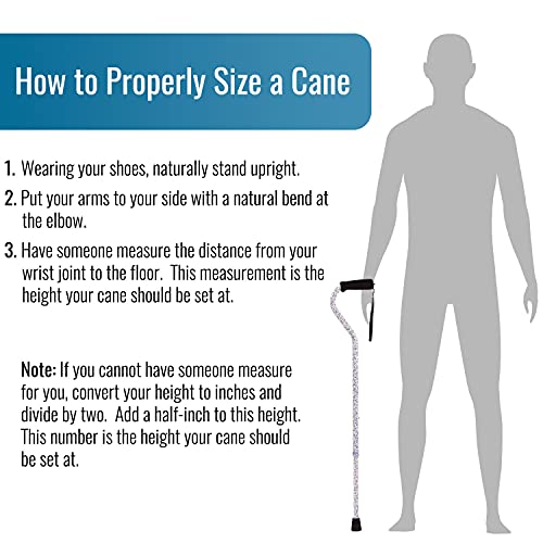 DMI Adjustable Designer Cane with Offset Handle - color: Tiny Flowers, size: 1 Count (Pack of 1)