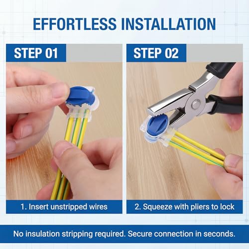 GWHOLE 40Pcs 3-Way Waterproof Wire Connectors for 22-14AWG Cables - color: 40PCS