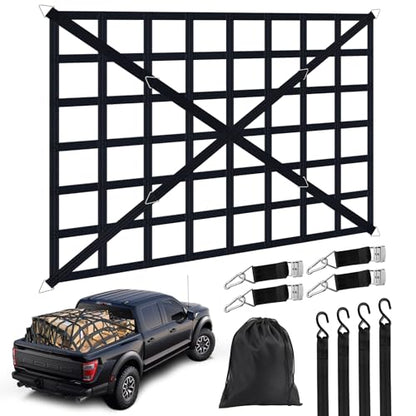 Cargo Net for Pickup Truck Bed, Heavy Duty 1100 lbs Capacity - size: 66" x 50"