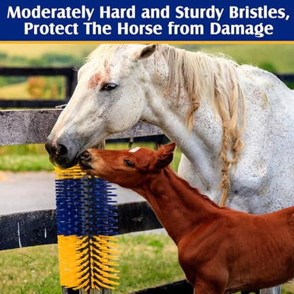 3 Pack Livestock Scratching Brush, Blue and Yellow - color: Blue and Yellow
