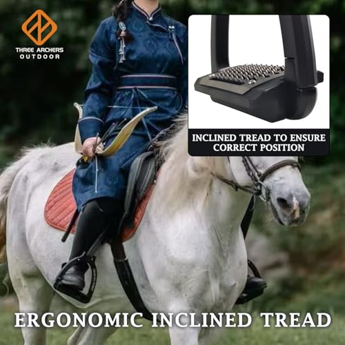 THREE ARCHERS Safety Stirrups Side Opening Design for English Saddle - color: black