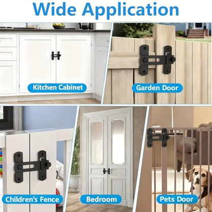 2 Pack Premium Barn Door Lock, 4-Inch Sliding Door Latch, Black - color: Black