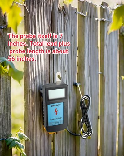 allsun EM555 Digital Electric Fence Tester Fault Voltage Meter GK13 Non-Contact Voltage Tester for Christmas Light Repairing Tool