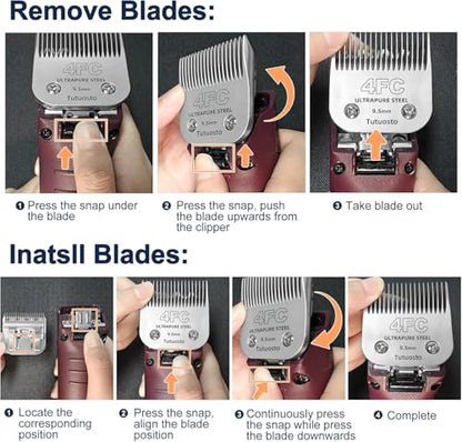 4F Clipper Blade Compatible with Andis,Wahl and Oster Dog Clippers - color: 4FC