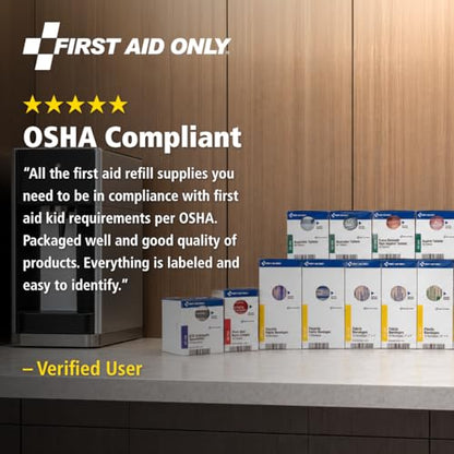 First Aid Only 700002 SmartCompliance 50-Person First Aid Kit Refill Supplies for Business, Worksite, and Home, 237 Pieces, Blue