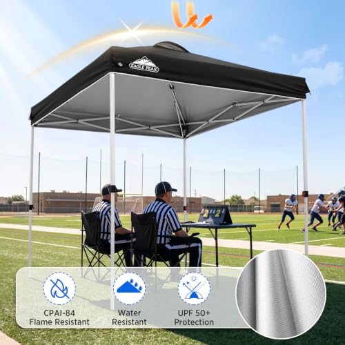 EAGLE PEAK 6.6x6.6 Pop Up Canopy Tent Easy Up Canopy Outdoor, Black - color: Black, size: 6.6x6.6