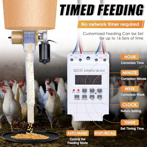 Timed Automatic Chicken Feeder 16 Groups of Timer & Quantitative