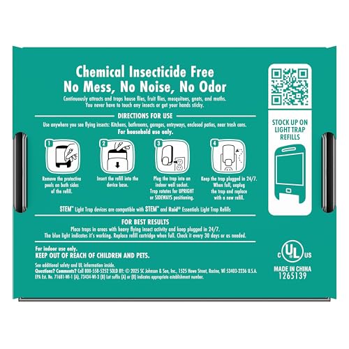 STEM Flying Insect Indoor Trap, UV Light Plug-In, 2 Devices + 2 Cartridges - size: 2 Devices + 2 Cartridges