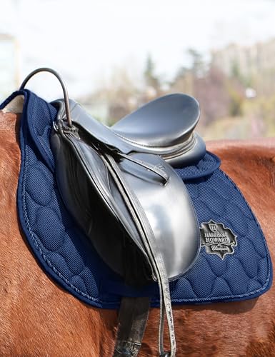 Harrison Howard 3D Air Mesh Saddle Pad for Horses – Breathable Shock-Absorbing All-Purpose English Saddle Pad - color: Navy