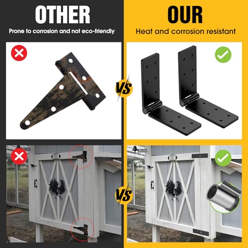 Fence Gate Hinge Heavy Duty 2Pack 270Degree Barn Door Hardware Kit