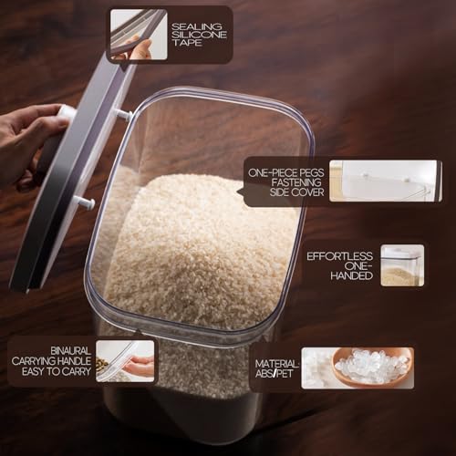 Rice Container 20-25 Lbs - Airtight with Measuring Cup, PET BPA-FREE