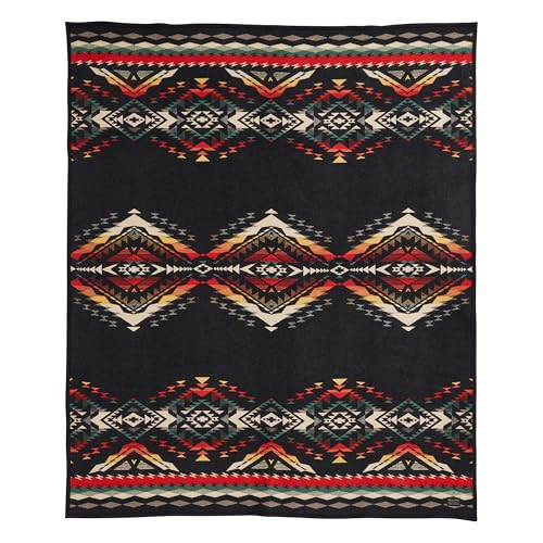 Pendleton Jacquard Unnapped Twin Blanket, 64 x 80 in, Heirloom Virgin Wool - color: Bridger Creek, size: Twin (64" x 80")