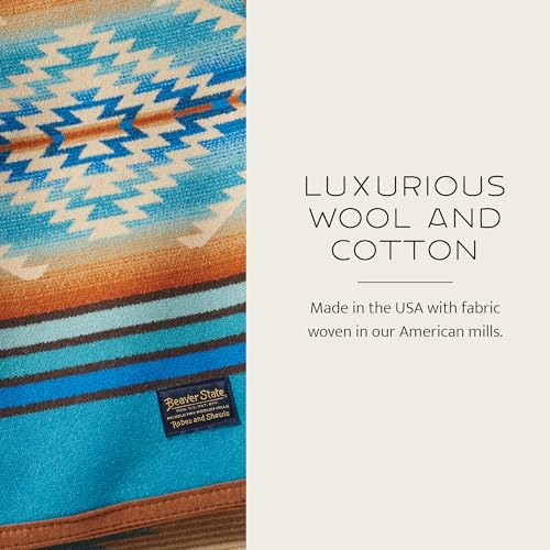 Pendleton Jacquard Unnapped Twin Blanket, 64 x 80 in, Heirloom Virgin Wool - color: Wyeth Trail, size: Twin (64" x 80")