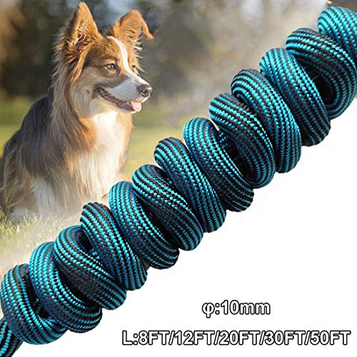 50FT Dog Tie-Out Rope + Bungee Dog Leash Extension