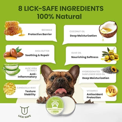 PawSono Lick-Safe Dog Paw & Nose Balm with Coconut Oil - size: 2.1 oz (Pack of 2)