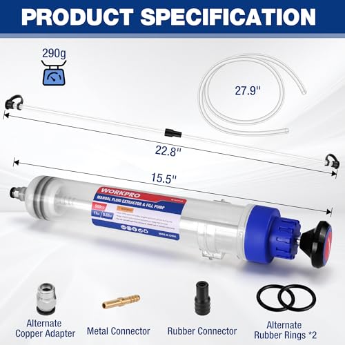 WORKPRO 500CC Manual Fluid Extractor - size: 500cc