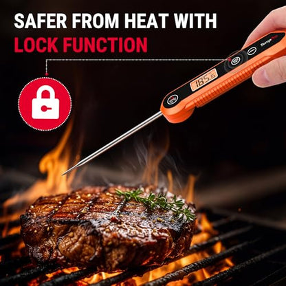 TempPro TempSwift 1 Sec Meat Thermometer Digital for Kitchen Cooking Food - color: Orange