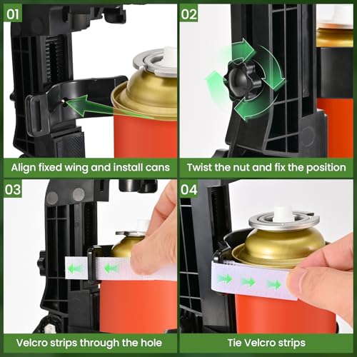 NEWFLY Spray Can Extension Pole Adaptor, Adjustable Bracket Sprayer Adaptor - color: Black