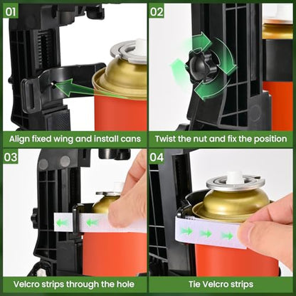 NEWFLY Spray Can Extension Pole Adaptor, Adjustable Bracket Sprayer Adaptor - color: Black