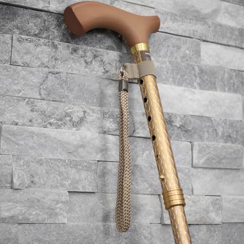 Switch Sticks Folding Walking Cane For Women & Men - color: Engraved Pearl Gold