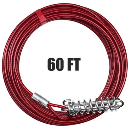 BV 60ft Aerial Pet Trolley System with 10ft Pulley Lead - Heavy Duty Dog Tie Out for Yard up to 125 lbs, Reflective Run Cable (Not a Leash, Bare End) - color: 125lbs/ 60ft/ Trolley, style: Single