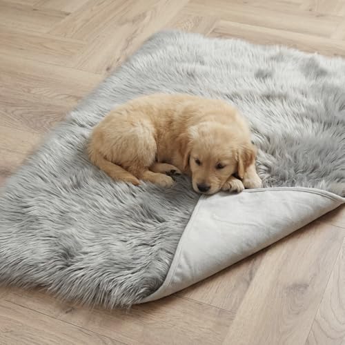 IHAPPYDOG Faux Fur Dog Blanket, Waterproof Couch Cover, Grey 40"x30" - color: Grey, size: 40" x 30"