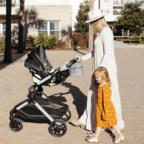 Nanobebe Breastmilk Baby Bottle Deluxe Cooler & Travel Bag with Ice Pack Included. Compact Triple Insulated, Easily attaches to Stroller or Diaper Bag- Grey - size: Deluxe
