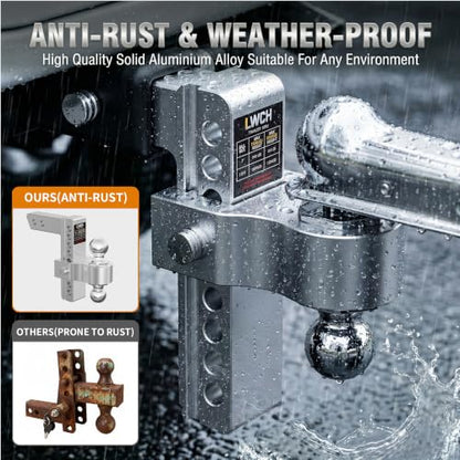 Adjustable Trailer Hitch for 2 Inch Receiver, 8 Inch Drop/Rise