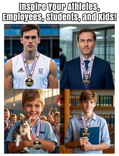Goat Medal - 3'' Heavy Duty Goat Necklace, Double-Sided 3D Engraved Championship Trophy for Sports Awards, MVP Gifts & Collections