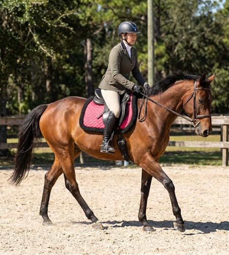 CHALLENGER Horse English Quilted Fleece Padded Trail Bareback Pad 72F48 - color: Pink Black
