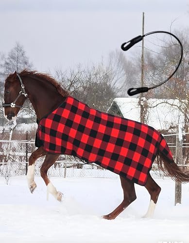 4 Pack Adjustable Elastic Horse Blanket Straps with Double Ended Clips | Suitable for Horse Tails, Horse Blankets for Real Horses & More (20-30 Inches)