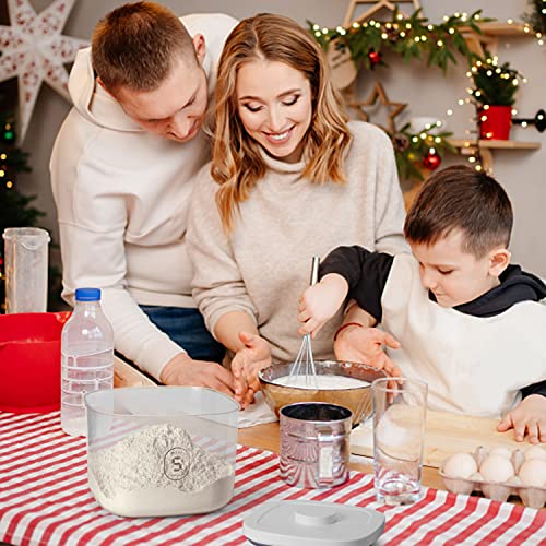 10 Lbs Storage Container Bin Rice Dispenser with Measuring Cup Food Cereal Container Bins Household for Kitchen Pantry Organization - color: AY-5KG-WHITE