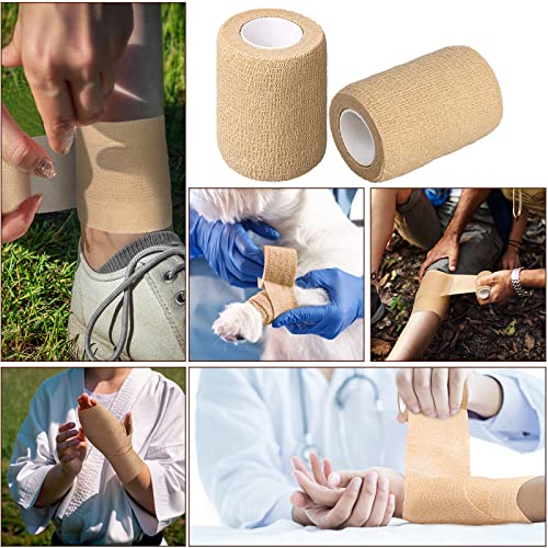 Treela 64 Pack 2" X 5 Yards Self Adhesive Bandage Wrap Beige - color: Beige, size: 2 Inch X 5 Yard
