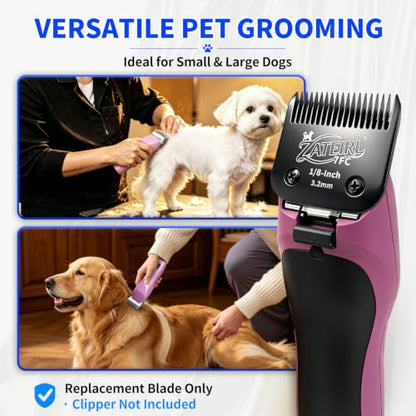 Size 7FC Detachable Pet Grooming Clipper Blade with Steel Cutter, 1/8 Inch (3.2 mm) Cut Length, Black, Compatible with Andis, Oster A5, Wahl KM10, 3 Pack - color: Black, size: 7FC 3.2mm - 3 Pack