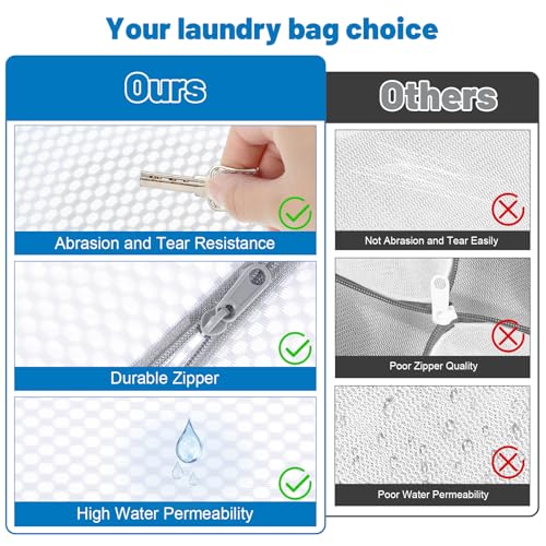 3-Pack Durable Honeycomb Mesh Laundry Bags for Delicates, 12 x 16 Inches - color: 120gsm Honeycomb Mesh, size: 3 Medium