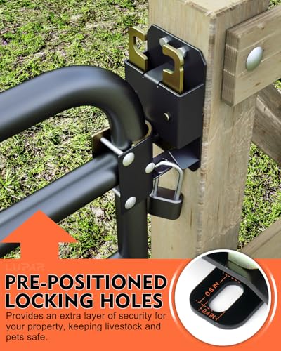 2 Way Farm Gate Latch, Heavy-Duty Lockable Fence Latch with Self-Locking Nut, Black Livestock Gate Latch Compatible with Pastures, Stables, Ranches, Horse Corrals,Farms - size: 1PC