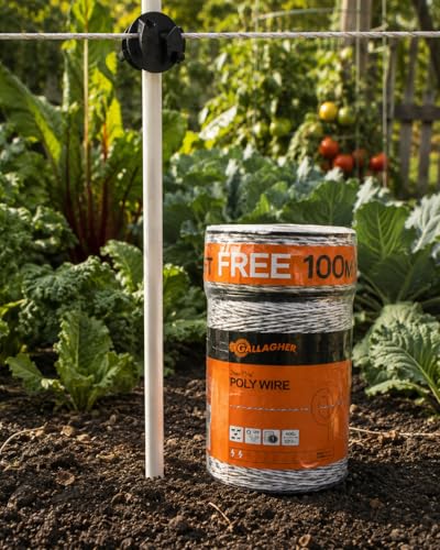 Gallagher Electric Fence Wire — 1,640ft (500m) Polywire for Livestock, Horses & Cattle | 6 Stainless Steel Strands | Poly Wire UV & Rust Resistant | 1/16" Diameter