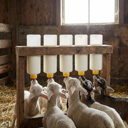 Goat Bottles and Nipples Set, 5 Sets Small Animal Milk Drink Pritchard Nipple for Goats 400 ml Lamb Nursing Bottles Feeding Bottle Kit for Feeding Sheep Goat Lamb Puppy