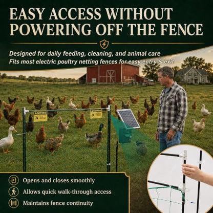 Leinuosen Electric Poultry Netting Gate, 48" H x 47" L Chicken Fence Gate - size: 48" X 47"