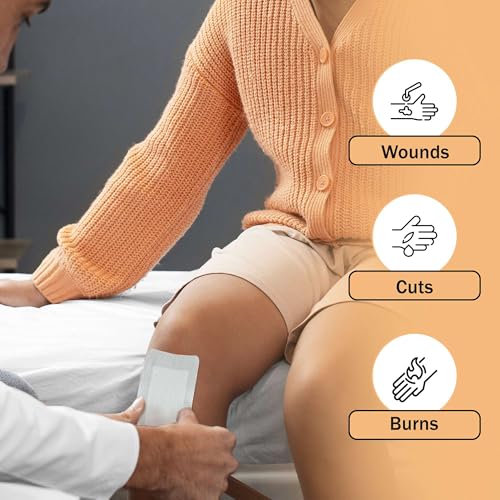 Bordered Gauze Island Dressing 4x10-25 Large Adhesive Bandages for Wound Protection - Good for Hospitals, Medical Facilities, First Aid Kits, and More - style: 4x10