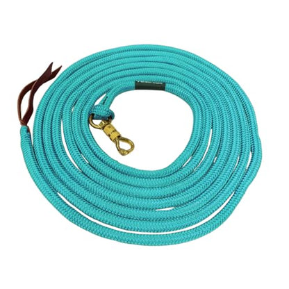 PARELLI 22 Foot Ground Training Rope - Strong Everyday Use All-Purpose Large Horse Lead Rope with Loop & Latigo Popper | 9/16" Diameter Smooth Yachting Braid, Teal - color: Teal