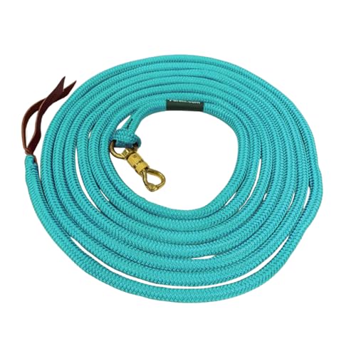 PARELLI 22 Foot Ground Training Rope - Strong Everyday Use All-Purpose Large Horse Lead Rope with Loop & Latigo Popper | 9/16" Diameter Smooth Yachting Braid, Teal - color: Teal