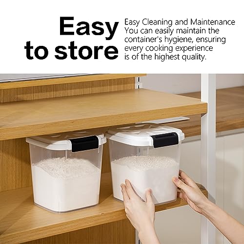 Rice Container - Flour Rice Dispenser 20lbs/10kg/10.6qt Food Grain Cereal Bins Pet Food Storage Laundry Pods Container for Household Pantry Organization (20lbs)