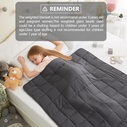 L'AGRATY Weighted Blanket - 36"x48" 3lbs Microfiber Material with Glass Beads Small Blanket for All-Season Summer Fall Winter Soft Thick - color: 01-dark Grey, size: 36" x 48" | 3lbs