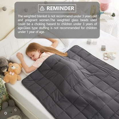 L'AGRATY Weighted Blanket - 36"x48" 3lbs Microfiber Material with Glass Beads Small Blanket for All-Season Summer Fall Winter Soft Thick - color: 01-dark Grey, size: 36" x 48" | 3lbs