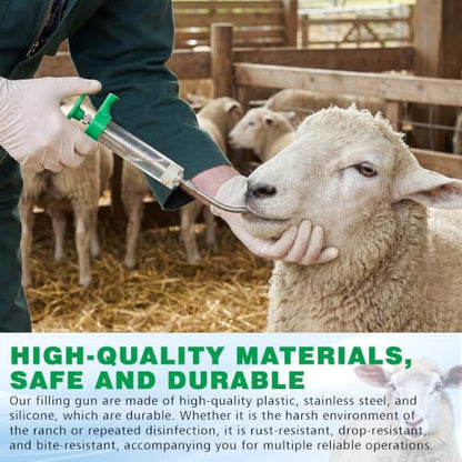 Threlaco 20ml 2 Pcs Drench Gun for Goats, Sheep & Cattle - size: 20ml